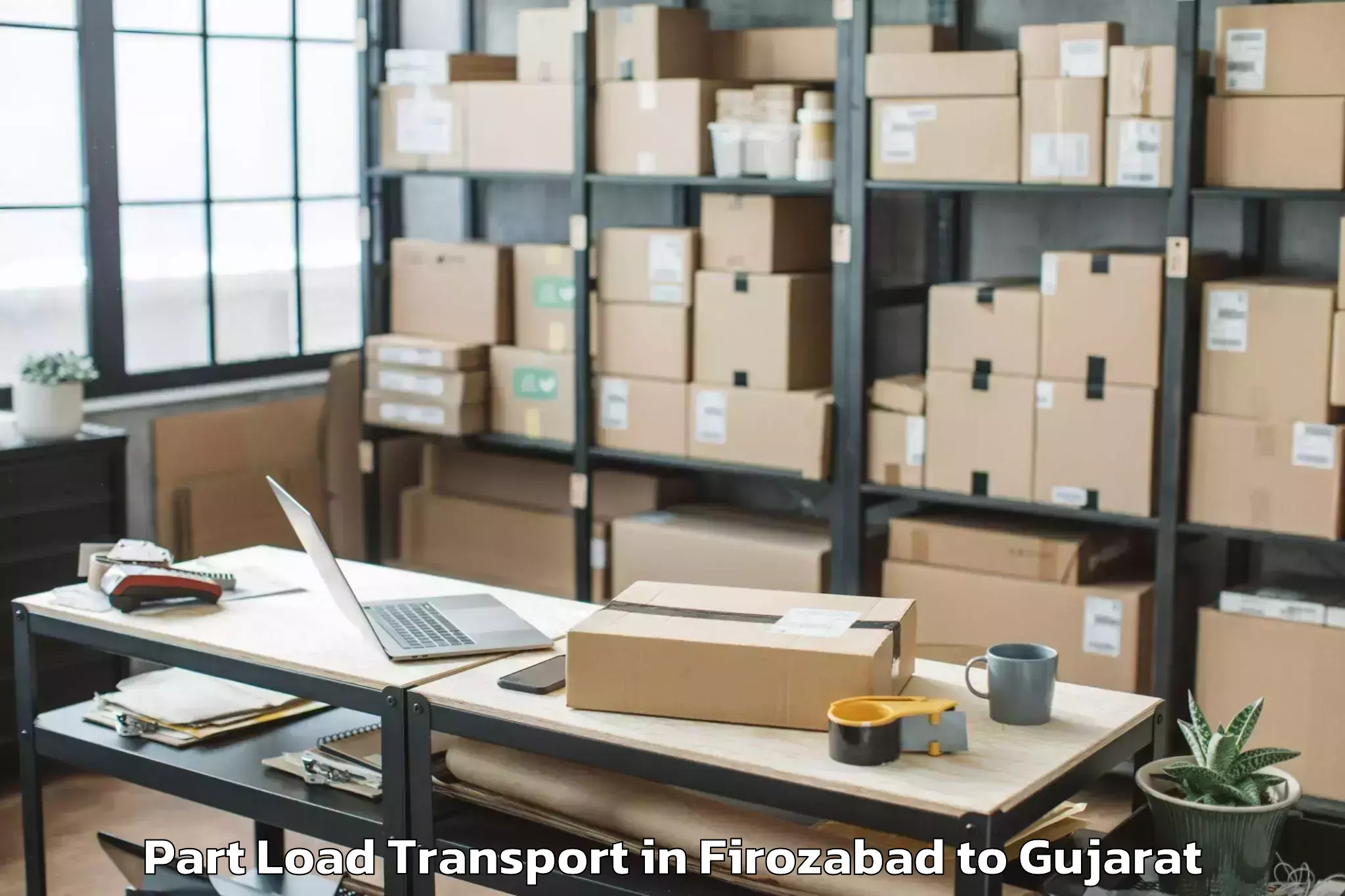 Get Firozabad to Santrampur Part Load Transport